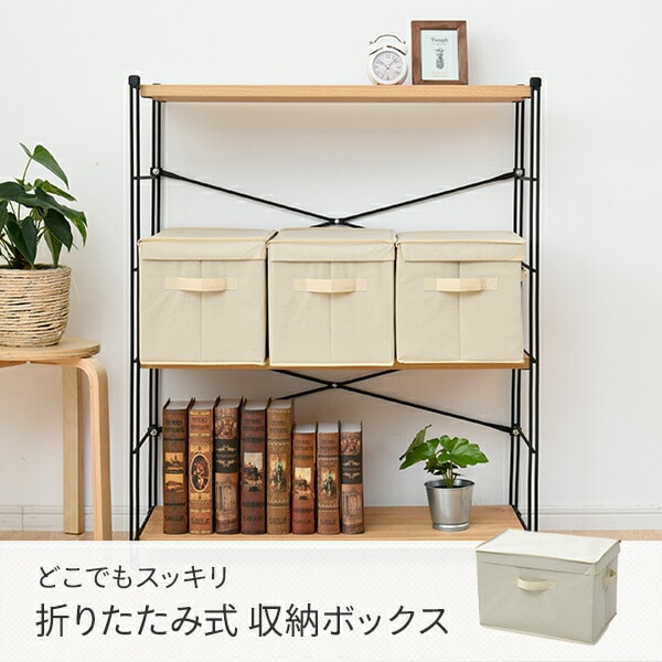 販売終了】収納ボックス フタ付き 折りたたみ カラーボックス 対応
