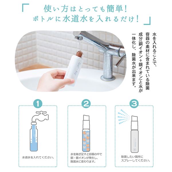 ウイルスバスター 水だけで除菌水を作る 携帯用除菌スプレー 30ml