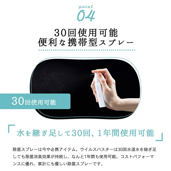 ウイルスバスター 水だけで除菌水を作る 携帯用除菌スプレー 30ml