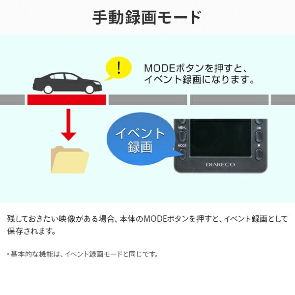 【新品未開封】DIARECO/ディアレコ ワンボディドライブレコーダー NDR-RC175 200万画素/リア100万画素 DIARECO NDR-RC185A ドライブレコーダー DIARECO ドライブレコーダー