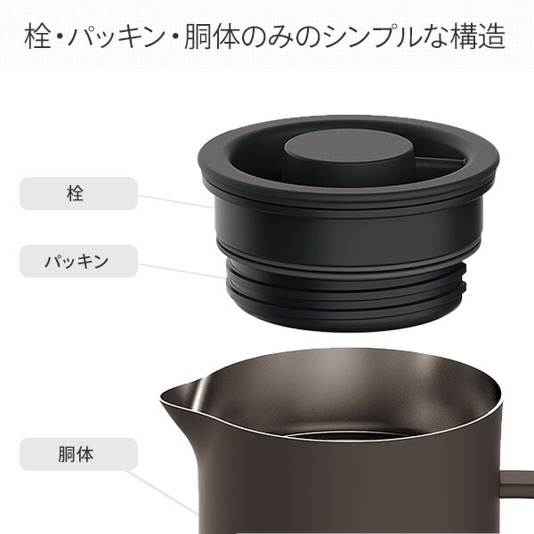 【10％オフクーポン対象】リビングポット LIVING POT 1L スリム 広口 卓上ポット 魔法瓶 ステンレス AHW-100 ピーコック魔法瓶工業 Peacock