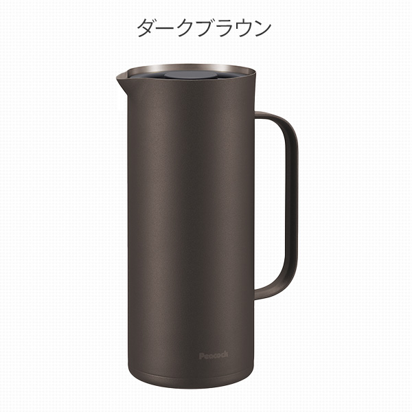 【10％オフクーポン対象】リビングポット LIVING POT 1L スリム 広口 卓上ポット 魔法瓶 ステンレス AHW-100 ピーコック魔法瓶工業 Peacock