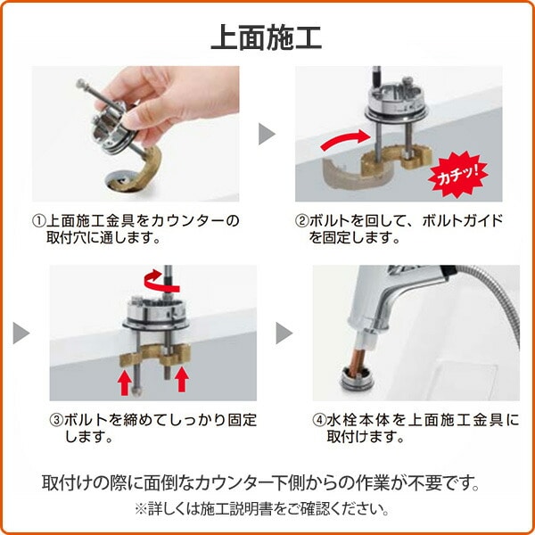 キッチン用 台付 浄水器内蔵シングルレバー混合水栓 エコハンドル RJF