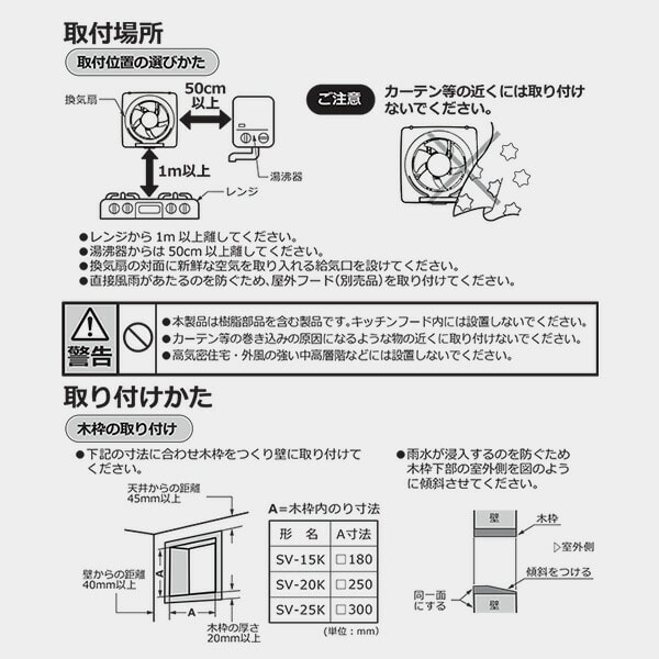 換気扇 一般換気扇 羽根径25cm SV-25K ホワイト 日本電興 | 山善