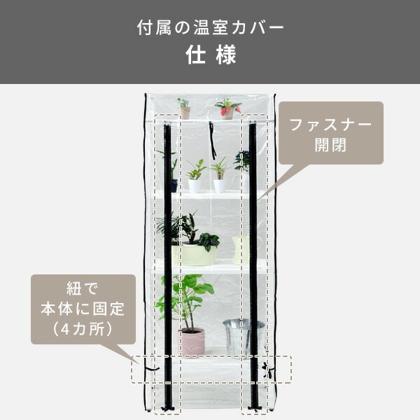 ガーデンラック 4段 専用温室カバーセット HBR-4＆GBP-4/BBR-4＆GBP-4 山善 YAMAZEN