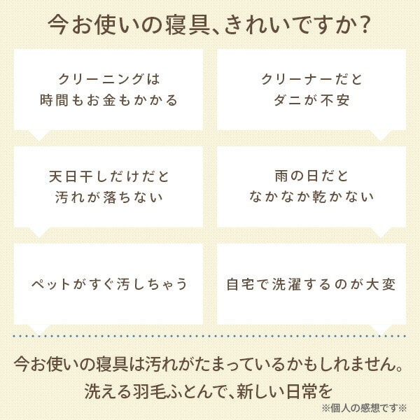 西川 コインランドリーで洗える羽毛布団 ダックダウン85％ シングル ロング KA01302472 日本製 西川 nishikawa