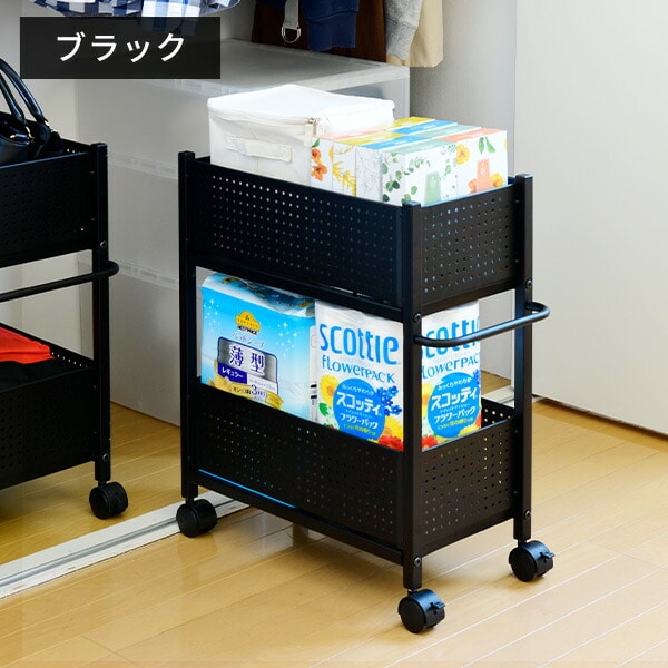 山善 YAMAZEN 頑丈 収納ラック キャスター付き 2個組 販売終了】頑丈 収納ラック キャスター付き 幅26 奥行57 高さ64.5 cm