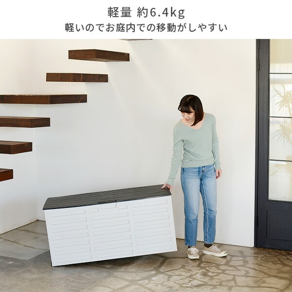 ストッカー 屋外 樹脂製 収納 容量220L SSA-110E ブラック/ホワイト 山善 YAMAZEN ガーデンマスター