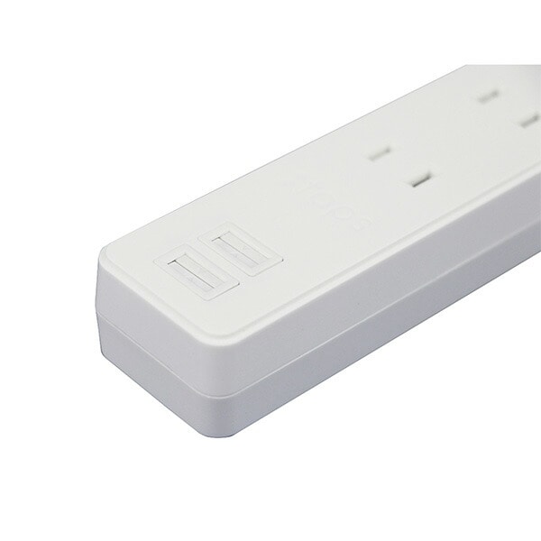 USBガード搭載コンセント2個口タップ2.5m 電源タップ  GT25-WT ホワイト トップランド TOPLAND