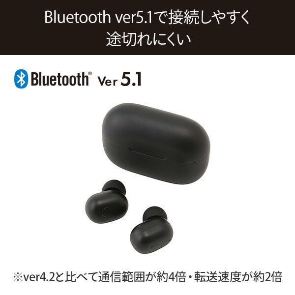 【10％オフクーポン対象】防水コンパクトワイヤレスイヤホン Bluetooth Ver5.1 TrueWireless QB-082C QTJ クオリティトラストジャパン