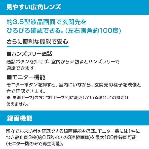 モニター壁掛け式 ワイヤレス テレビドアホン インターホン VL-SGE30KL パナソニック Panasonic