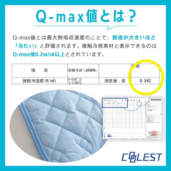 【10％オフクーポン対象】枕パッド 接触冷感 Q-MAX0.5 ナイスデイ NICEDAY