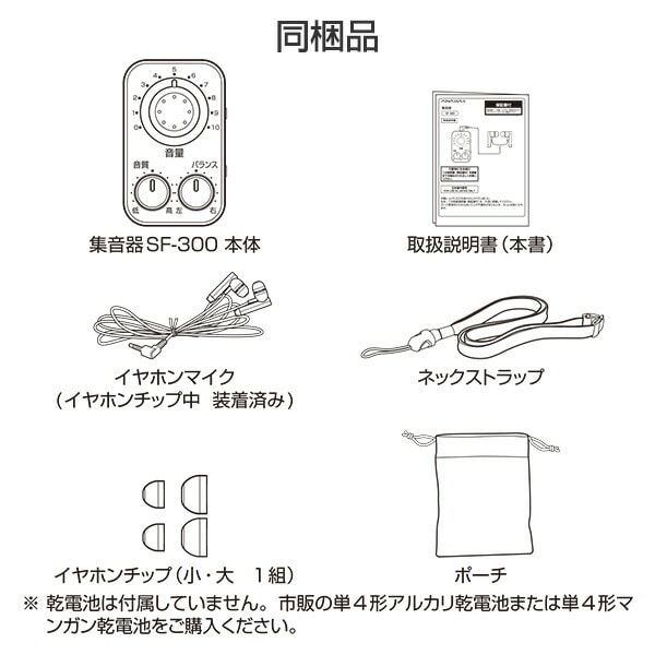 【10％オフクーポン対象】高性能 会話もTVもハッキリ聞こえる集音器 最大24時間連続使用 SF-300 ホワイト 太知HD アナバス ANABAS