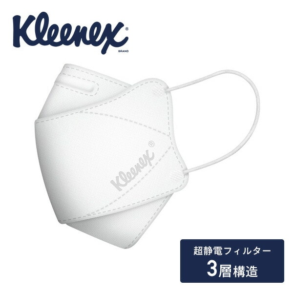 エアーマスク 超静電フィルター 3層構造 普通サイズ 1枚入×20袋 JKFAD-3P-20 クリネックス Kleenex