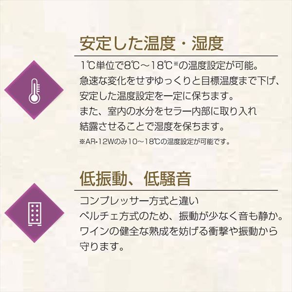 ワインセラー ペルチェ式 18本収納 オールカーサ AR-18W アリオン ARION