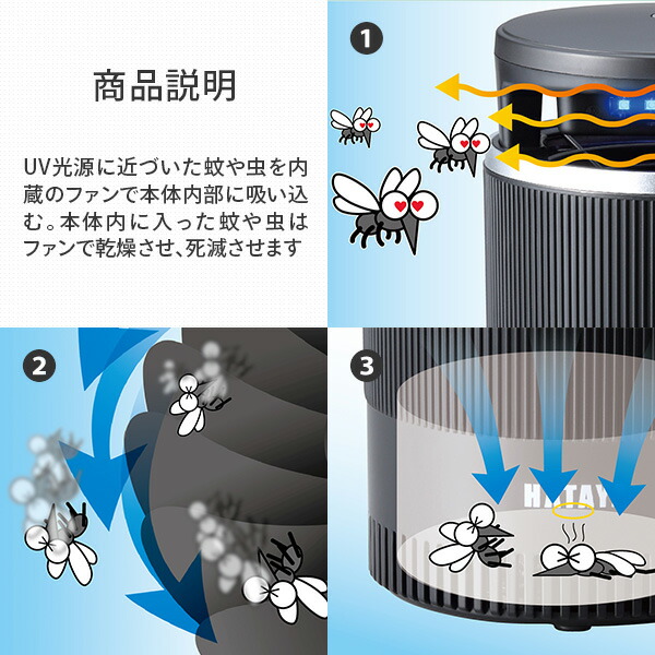 【10％オフクーポン対象】UV光源 蚊取り器 吸引式 KTS-1 ハタヤ HATAYA
