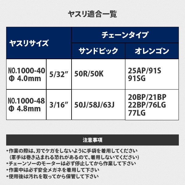 龍宝丸 ダイヤモンド一発チェーンソーヤスリ 1000-40/48 高芝ギムネ