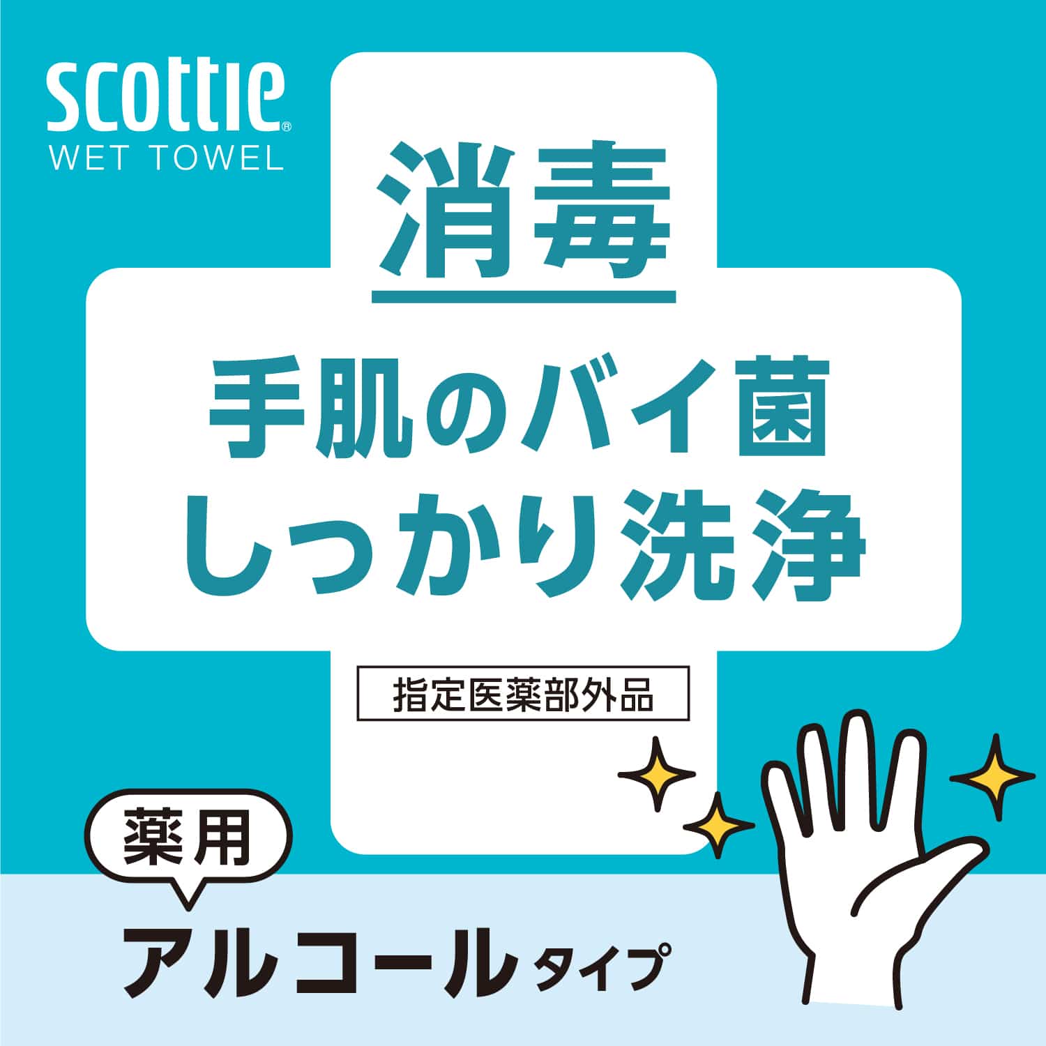 スコッティ ウェットタオル 消毒 アルコールタイプ 40枚3個×12パック(36個) scottie 指定医薬部外品 日本製 日本製紙クレシア