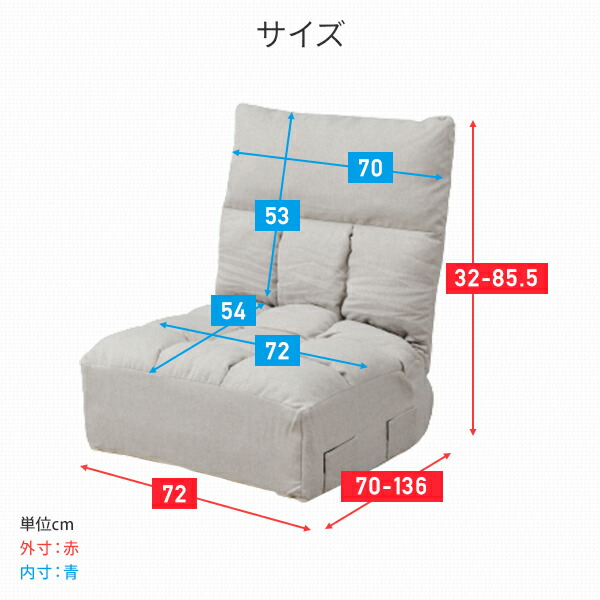 【10％オフクーポン対象】繋げる 極厚 ふかふか フロア座椅子 ITGE-72 山善 YAMAZEN