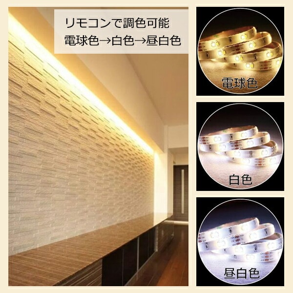 インテリアテープライト LED 3色調色 60W形相当 スターターキット 1m リモコン付き 6123121 アクティ ACTY