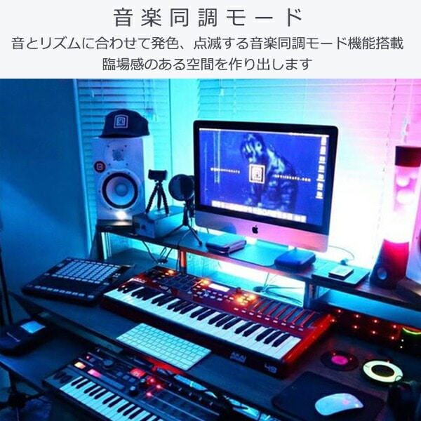 インテリアテープライト LED サウンドストリーム(流れ型)スターターキット 2.5m リモコン付き 6123251 レインボー アクティ ACTY