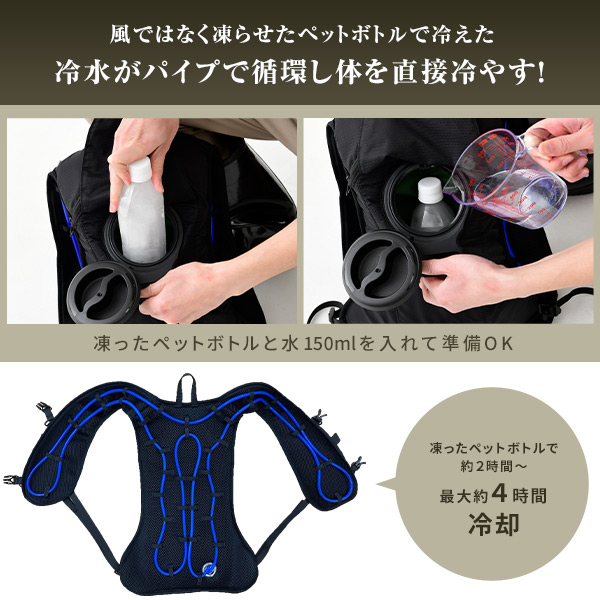 水冷服 ダイレクトクール プロ仕様 DC-B02S(BK) | 山善ビズコム