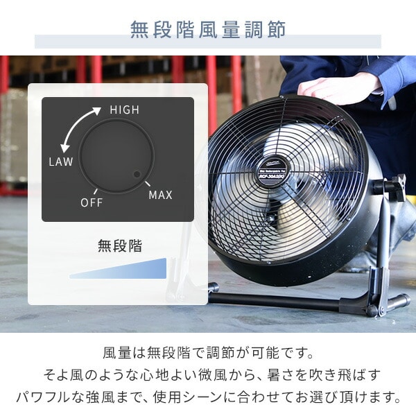 工場扇 30cm 充電式 最大40時間駆動 AC DC 両対応 2WAY式 風量無段階 