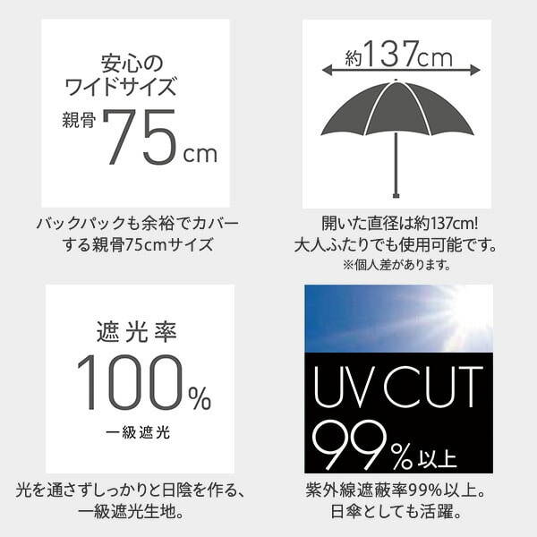 【10％オフクーポン対象】折りたたみ傘 EXラージマルチ折りたたみ傘75 ビッグサイズ SMV-41241/SMV-41242 マブ mabu/SMV JAPAN