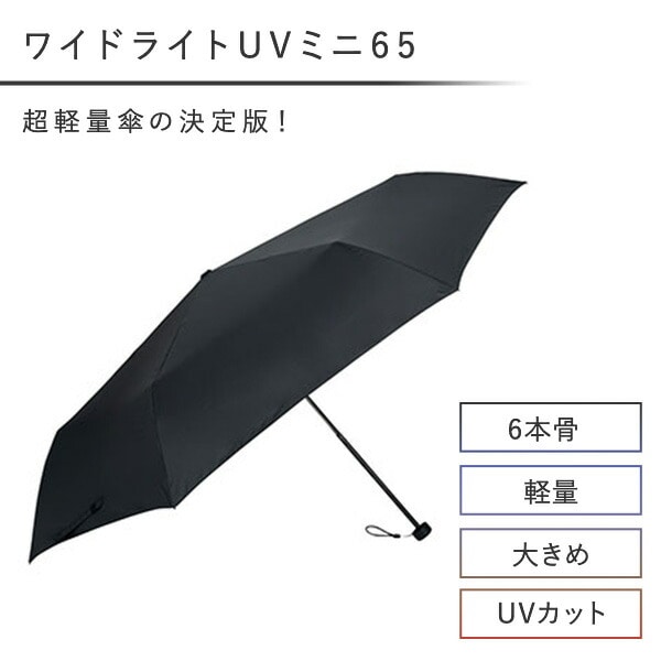 【10％オフクーポン対象】折りたたみ傘 6本骨 直径115cm ワイドライトUVミニ65 マブ mabu/SMV JAPAN