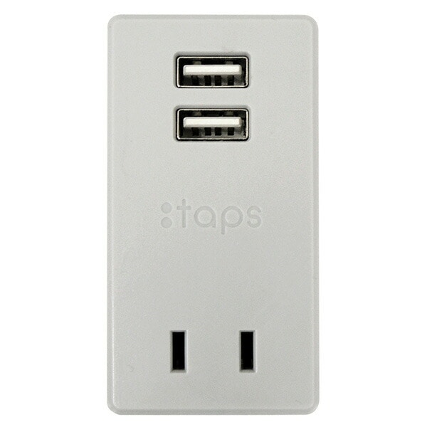 【10％オフクーポン対象】USB付き電源タップ 雷ガード付き スイングプラグ 抗菌 2個口 最大出力2.4A STPP300-GR トップランド TOPLAND