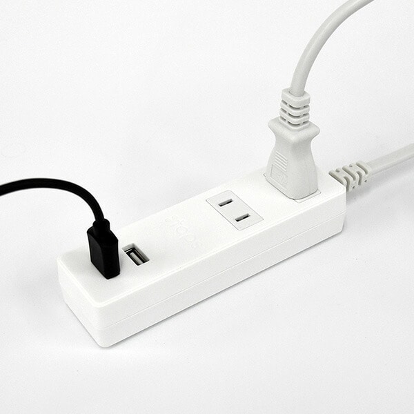 延長コード USB付き電源タップ 抗菌仕様 2個口タップ ケーブル2m STPA20-WT トップランド TOPLAND