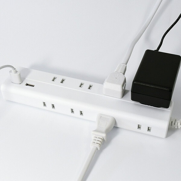 延長コード USB付き電源タップ 抗菌仕様 8個口タップ ケーブル2m STPA820-WT トップランド TOPLAND