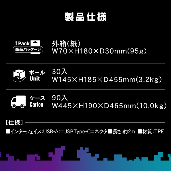 【10％オフクーポン対象】Type-C ゲーミングケーブル コネクタ変形可能 2mタイプ USB-IF正規認証品 CHCG20-RD トップランド TOPLAND