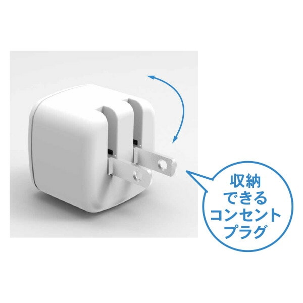 【10％オフクーポン対象】充電用 USBアダプタ コンパクト 2個口 SIAA抗菌加工 コンセントタップ パワーデリバリー対応 SACP20-WT トップランド TOPLAND