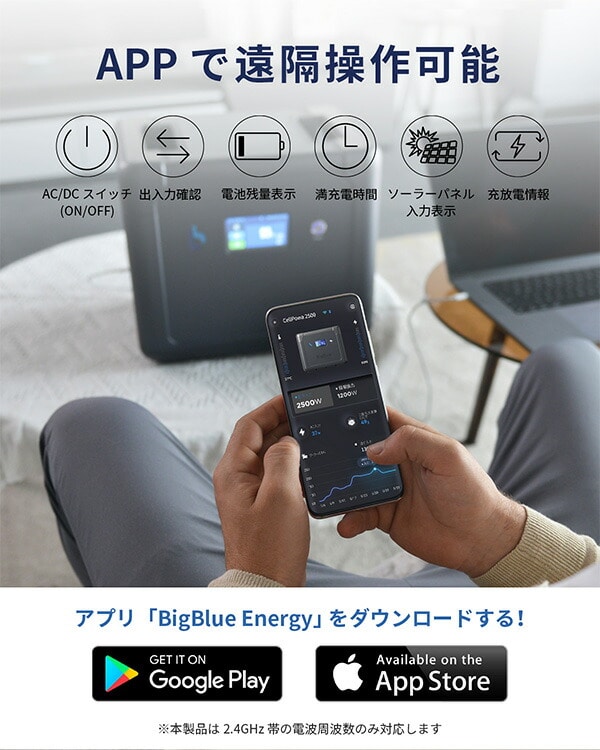 Bigblue リン酸鉄ポータブル電源 Cellpowa2500 1843Wh CP2500 | 山善