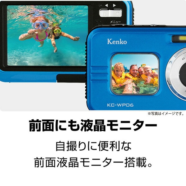 コンパクトデジタルカメラ 防水 800万画素 (防水IPX8 / 防塵IP5X) フルHD動画撮影 USB充電 KC-WP06 ケンコー KENKO