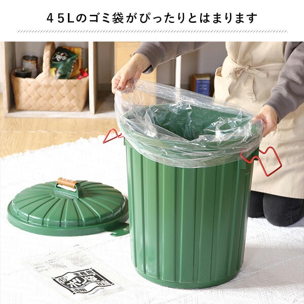 PALE×PAIL ふた付きゴミ箱 丸型 45L IWLY2210 スパイス SPICE OF LIFE
