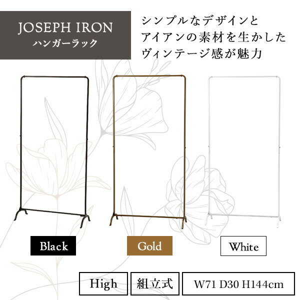 JOSEPH IRON ハンガーラック ハイ 組立式 W71×D30×H144cm DTFF9140 スパイス SPICE OF LIFE