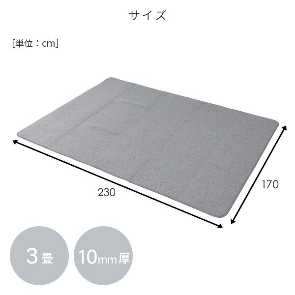 【10％オフクーポン対象】防音マット ゆかモフ 170×230cm 3畳用 10mm厚 下敷き専用 SYM10-3 山善 YAMAZEN