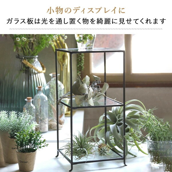 JOSEPH IRON 3段 ガラスディスプレイスタンド スクエア W22.5×D20.5×H42cm DTFF9040 スパイス SPICE OF LIFE