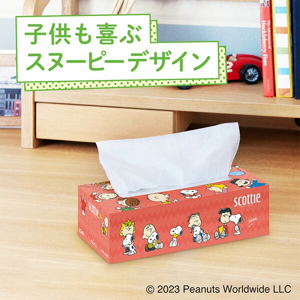 スコッティ ティッシュペーパー スヌーピー 440枚(220組)3箱×18パック(54箱) 日本製紙クレシア