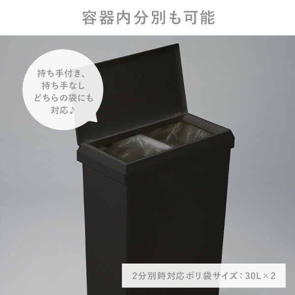【10％オフクーポン対象】SOLOW ソロウ ゴミ箱 袋の交換が楽なダストボックス ワイド 40L GSLW016/GSLW017 リス RISU