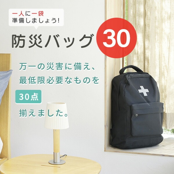 防災バッグ 防災士監修 一次避難用 災害対策30点セット 1人用 YBG-30 山善 YAMAZEN