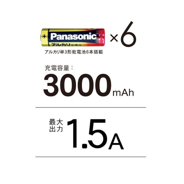 電池交換充電器 乾電池 大容量 Wコネクタ microUSBケーブル付属 Type-C変換アダプタ CHSPBT6WC-WT トップランド TOPLAND