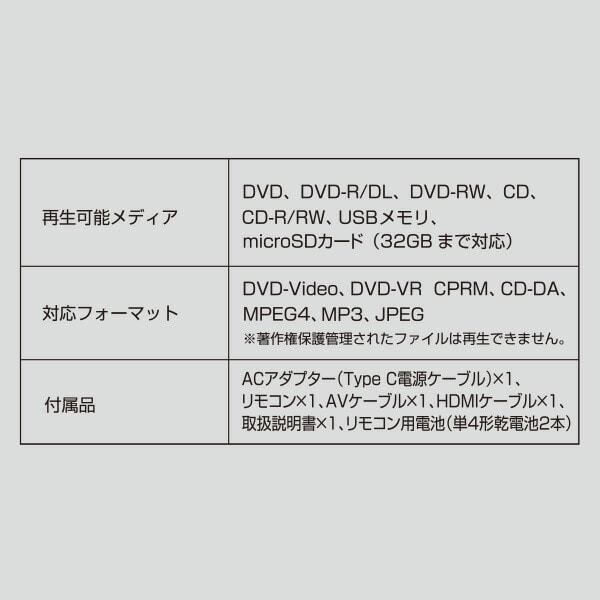 DVDプレーヤー コンパクト CPRM対応 HDMI対応 再生専用 CDVP-MINI15HD(B) ブラック 山善 YAMAZEN キュリオム Qriom【10％オフクーポン対象】