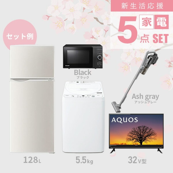 家電5点セット 洗濯機、冷蔵庫、テレビ、電子レンジ、DVDプレーヤー