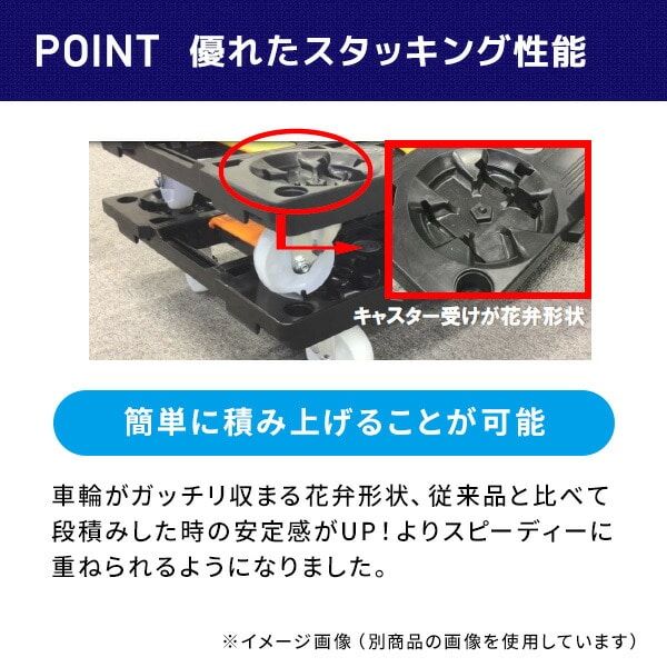 樹脂連結平台車 積載荷重100kg 微音 ガイド付き PD-427-3SG ナンシン