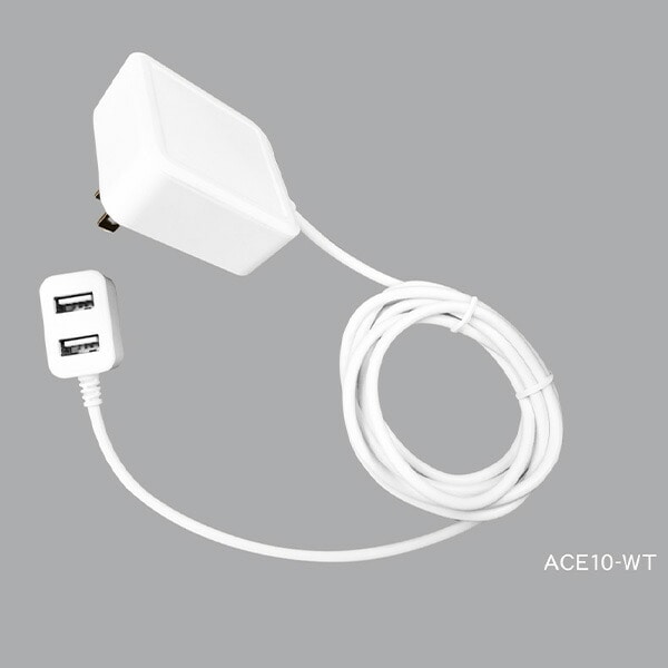 【10％オフクーポン対象】1.5m USB電源コード (USB-A×2) (USB-A×2・USB Type-C×1) ACE10-WT/ACE20-WT トップランド TOPLAND