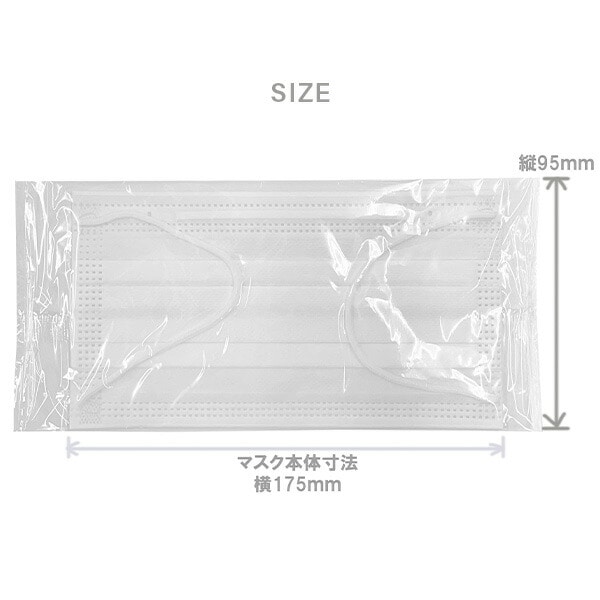 マスク 3層式 個包装 サージカルフェイスマスク フリーサイズ 100枚 (50枚×2箱) つばさ