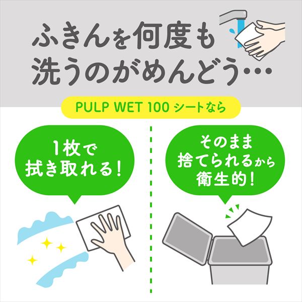 スコッティ ウェットティッシュ 除菌 アルコールタイプ PULP WET 100 100枚入×24パック 日本製紙クレシア